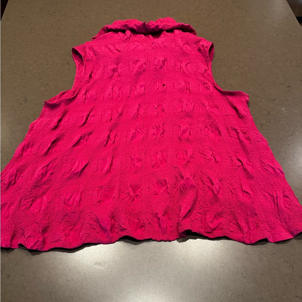 Chalet Vibrant Pink Textured Sleeveless Blouse Sz: 1X - Picture 9 of 15